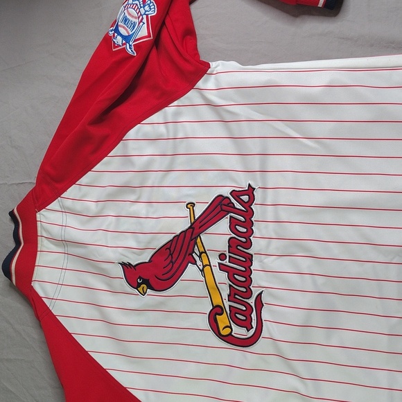 St Louis Cardinals Pin Stripe Baseball Jacket Reversible Spell Out Logo G-III - Picture 4 of 15